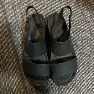 CROCS Black Slingback Sandals